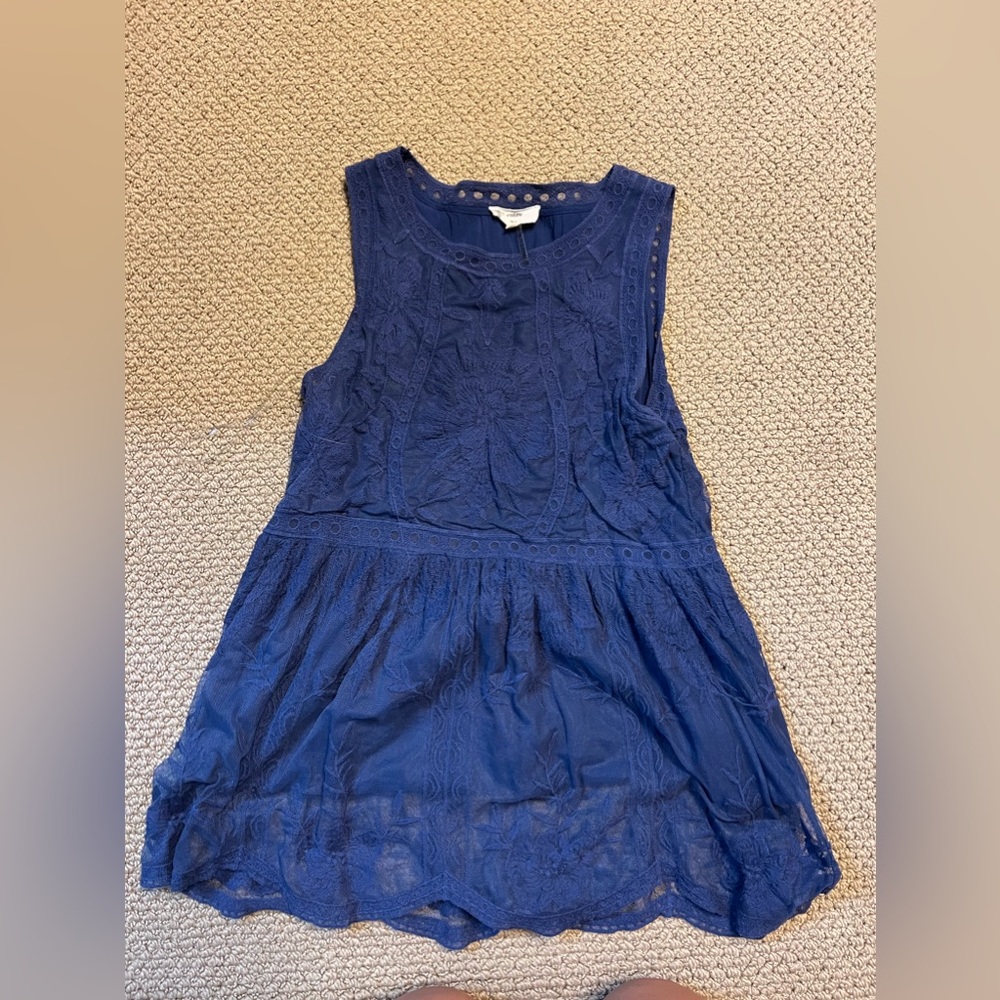 Navy blue lace tank top